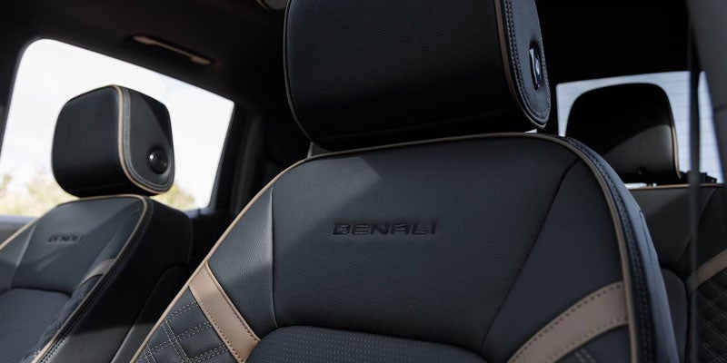 Close-up view of the headrest inside a 2026 GMC Canyon